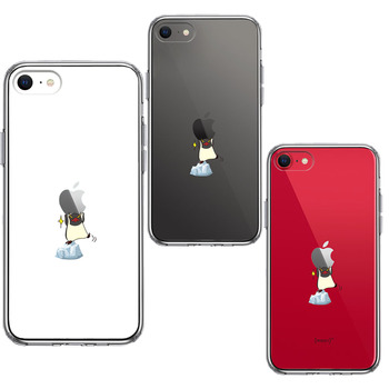 iPhoneSE ケース 第3世代 第2世代 クリア ペンギン Appleは重い？ スマホケース 側面ソフト 背面ハード ハイブリッド-1