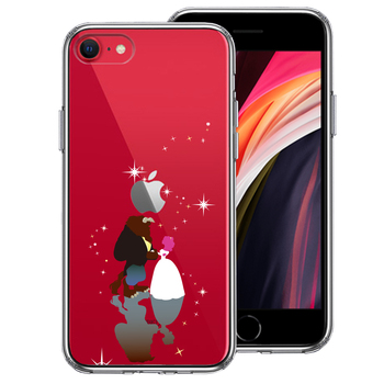 iPhoneSE ケース 第3世代 第2世代 クリア ジャケット 美女と野獣 スマホケース 側面ソフト 背面ハード ハイブリッド-1