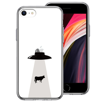 iPhoneSE ケース 第3世代 第2世代 クリア UFO キャトルミューティレーション スマホケース 側面ソフト 背面ハード ハイブリッド-0