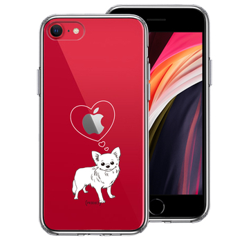 iPhoneSE ケース 第3世代 第2世代 クリア チワワ スマホケース 側面ソフト 背面ハード ハイブリッド-0