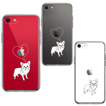 iPhoneSE ケース 第3世代 第2世代 クリア チワワ スマホケース 側面ソフト 背面ハード ハイブリッド-1