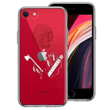 iPhoneSE ケース 第3世代 第2世代 クリア ネイティブアメリカン スマホケース 側面ソフト 背面ハード ハイブリッド-0