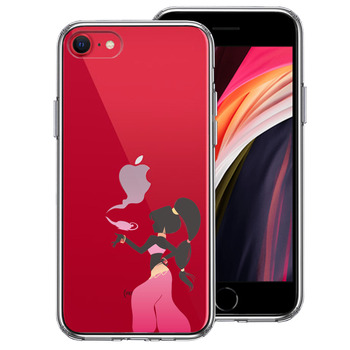 iPhoneSE ケース 第3世代 第2世代 クリア アラジン ピンク スマホケース 側面ソフト 背面ハード ハイブリッド-0