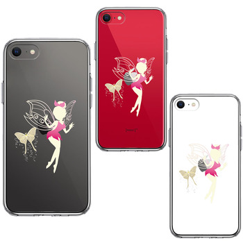 iPhoneSE ケース 第3世代 第2世代 クリア ピーターパン 妖精 3 スマホケース 側面ソフト 背面ハード ハイブリッド-1