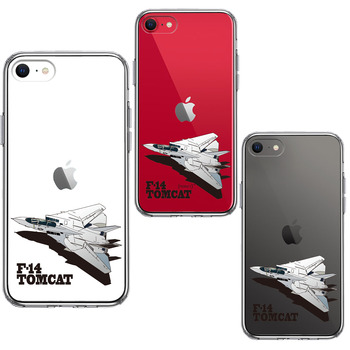 iPhoneSE ケース 第3世代 第2世代 クリア 米軍 F-14 トムキャット スマホケース 側面ソフト 背面ハード ハイブリッド-1