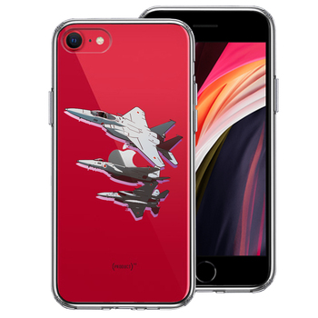 iPhoneSE ケース 第3世代 第2世代 クリア 戦闘機 F-15J 編隊飛行 ブレイク スマホケース 側面ソフト 背面ハード ハイブリッド-0