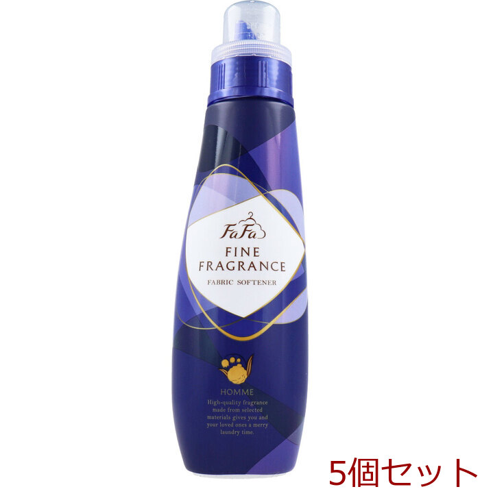 ファーファ ファインフレグランス オム 柔軟剤 本体 600mL 5個セット-0