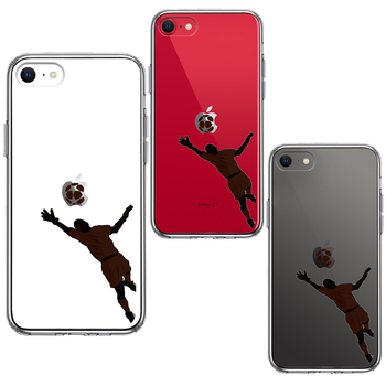 iPhoneSE case no. 3 generation no. 2 generation clear soccer super save smartphone case side soft the back side hard hybrid -1