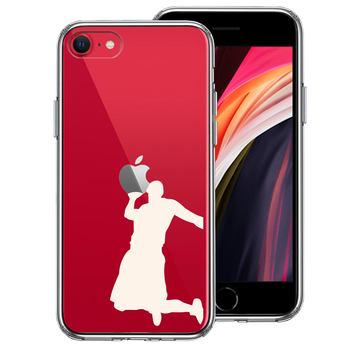 iPhoneSE ケース 第3世代 第2世代 クリア バスケット ダンクシュート２ 白 スマホケース 側面ソフト 背面ハード ハイブリッド-0
