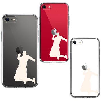 iPhoneSE ケース 第3世代 第2世代 クリア バスケット ダンクシュート２ 白 スマホケース 側面ソフト 背面ハード ハイブリッド-1