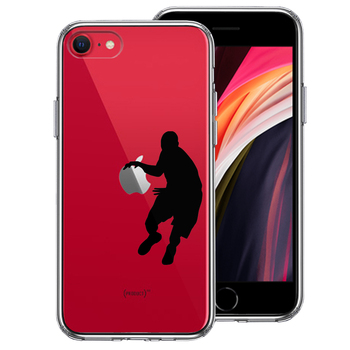 iPhoneSE ケース 第3世代 第2世代 クリア バスケットボール ドリブル スマホケース 側面ソフト 背面ハード ハイブリッド-0