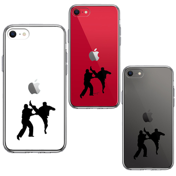 iPhoneSE ケース 第3世代 第2世代 クリア 空手２ スマホケース 側面ソフト 背面ハード ハイブリッド-1