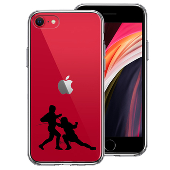iPhoneSE ケース 第3世代 第2世代 クリア フェンシング スマホケース 側面ソフト 背面ハード ハイブリッド-0