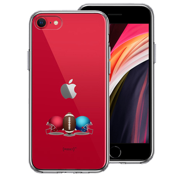 iPhoneSE ケース 第3世代 第2世代 クリア ヘルメットとボール スマホケース 側(cè)面ソフト 背面ハード ハイブリッド-0