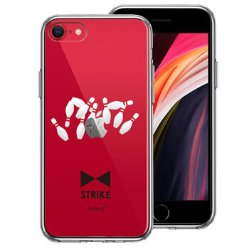 iPhoneSE ケース 第3世代 第2世代 クリア ボウリング スマホケース 側面ソフト 背面ハード ハイブリッド-0