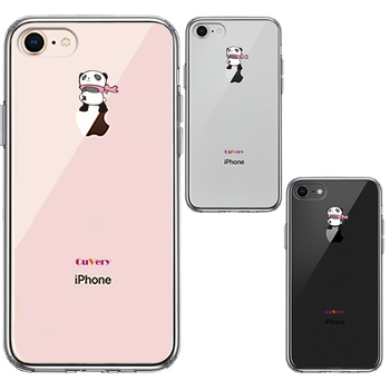 iPhone8 ケース クリア さすらい パンダ スマホケース 側面ソフト 背面ハード ハイブリッド-1