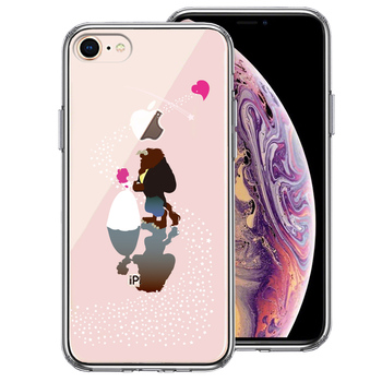iPhone8 ケース クリア 美女と野獣 星 の 祝福 スマホケース 側面ソフト 背面ハード ハイブリッド-0