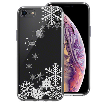 iPhone7 iPhone8 ケース クリア 雪の結晶 ス