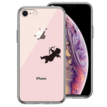 iPhone8 ケース クリア キューピット スマホケース 側面ソフト 背面ハード ハイブリッド-0