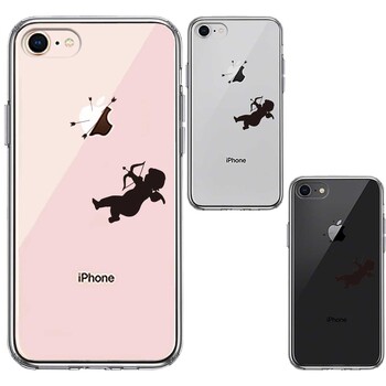 iPhone8 ケース クリア キューピット スマホケース 側面ソフト 背面ハード ハイブリッド-1