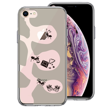 iPhone8 ケース クリア ありの巣 スマホケース 側面ソフト 背面ハード ハイブリッド-0