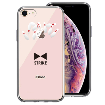 iPhone8 ケース クリア ボウリング スマホケース 側面ソフト 背面ハード ハイブリッド-0