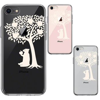 iPhone8 case clear meal middle. .. white smartphone case side soft the back side hard hybrid -1