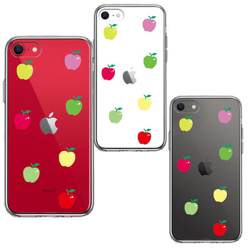 iPhoneSE ケース 第3世代 第2世代 クリア アップル 水玉 スマホケース 側面ソフト 背面ハード ハイブリッド-1