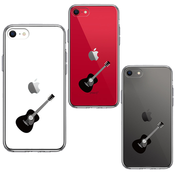 iPhoneSE ケース 第3世代 第2世代 クリア フォークギター スマホケース 側面ソフト 背面ハード ハイブリッド-1