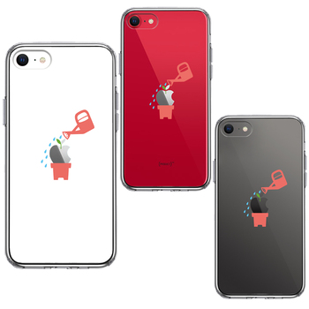 iPhoneSE ケース 第3世代 第2世代 クリア 新芽 スマホケース 側面ソフト 背面ハード ハイブリッド-1