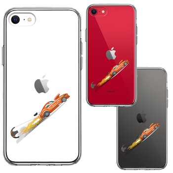 iPhoneSE case no. 3 generation no. 2 generation clear racing car car orange smartphone case side soft the back side hard hybrid -1