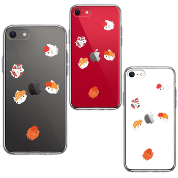 iPhoneSE ケース 第3世代 第2世代 クリア 金魚 らんちゅう スマホケース 側(cè)面ソフト 背面ハード ハイブリッド-1