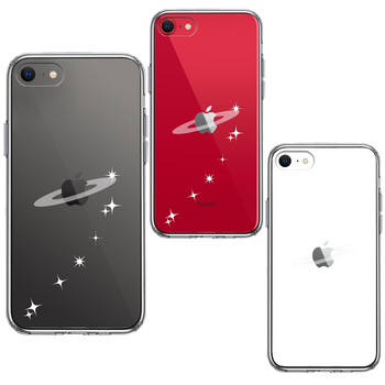 iPhoneSE ケース 第3世代 第2世代 クリア 天の川 流れ星 スマホケース 側面ソフト 背面ハード ハイブリッド-1