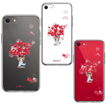 iPhoneSE ケース 第3世代 第2世代 クリア チンパンジー ハート いっぱい スマホケース 側面ソフト 背面ハード ハイブリッド-1