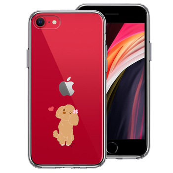 iPhoneSE case no. 3 generation no. 2 generation clear poodle Heart smartphone case side soft the back side hard hybrid -0