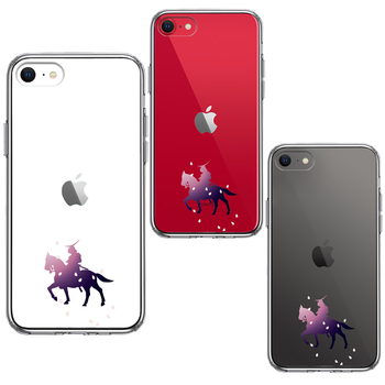 iPhoneSE ケース 第3世代 第2世代 クリア 騎乗侍と桜 スマホケース 側面ソフト 背面ハード ハイブリッド-1