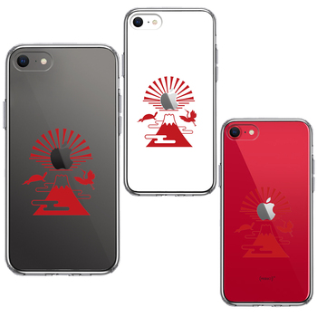 iPhoneSE ケース 第3世代 第2世代 クリア 富士山 初日の出 スマホケース 側面ソフト 背面ハード ハイブリッド-1