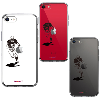 iPhoneSE ケース 第3世代 第2世代 クリア アメフト クオーターバック スマホケース 側面ソフト 背面ハード ハイブリッド-1