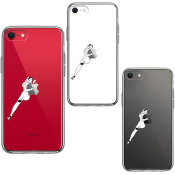 iPhoneSE ケース 第3世代 第2世代 クリア セクシーレディー 1 スマホケース 側面ソフト 背面ハード ハイブリッド-1