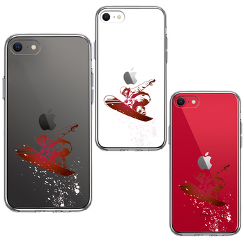 iPhoneSE ケース 第3世代 第2世代 クリア スノーボード 女子 スマホケース 側面ソフト 背面ハード ハイブリッド-1