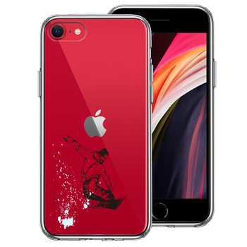 iPhoneSE ケース 第3世代 第2世代 クリア アクロバティックスノーボード スマホケース 側面ソフト 背面ハード ハイブリッド-0