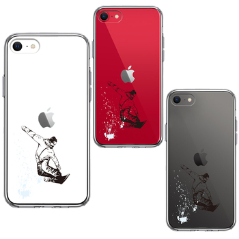 iPhoneSE ケース 第3世代 第2世代 クリア アクロバティックスノーボード スマホケース 側面ソフト 背面ハード ハイブリッド-1