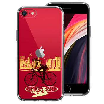 iPhoneSE ケース 第3世代 第2世代 クリア スポーツサイクリング 女子2 スマホケース 側面ソフト 背面ハード ハイブリッド-0