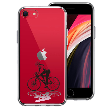 iPhoneSE ケース 第3世代 第2世代 クリア スポーツサイクリング 女子1 スマホケース 側面ソフト 背面ハード ハイブリッド-0