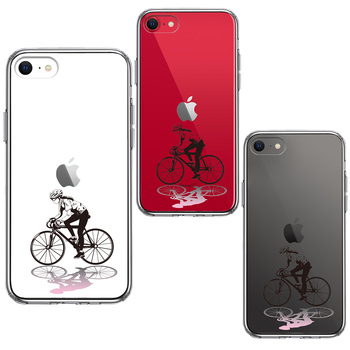 iPhoneSE ケース 第3世代 第2世代 クリア スポーツサイクリング 女子1 スマホケース 側面ソフト 背面ハード ハイブリッド-1