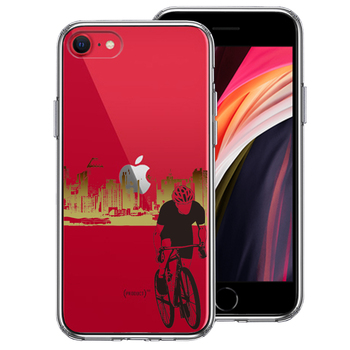 iPhoneSE ケース 第3世代 第2世代 クリア スポーツサイクリング 男子2 スマホケース 側面ソフト 背面ハード ハイブリッド-0