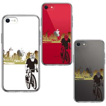 iPhoneSE ケース 第3世代 第2世代 クリア スポーツサイクリング 男子2 スマホケース 側面ソフト 背面ハード ハイブリッド-1