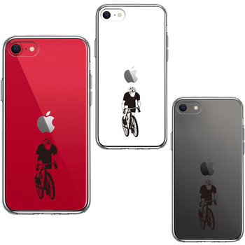 iPhoneSE ケース 第3世代 第2世代 クリア スポーツサイクリング 男子1 スマホケース 側面ソフト 背面ハード ハイブリッド-1