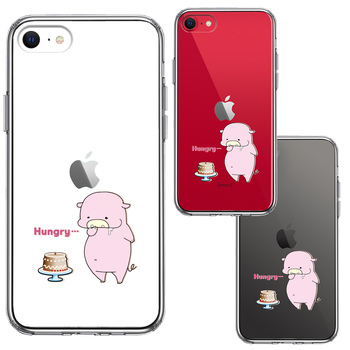 iPhoneSE ケース 第3世代 第2世代 クリア 豚 ケーキ スマホケース 側面ソフト 背面ハード ハイブリッド-1