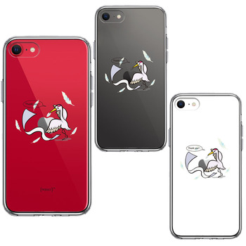 iPhoneSE ケース 第3世代 第2世代 クリア 鶴の恩返し ありがとう スマホケース 側面ソフト 背面ハード ハイブリッド-1